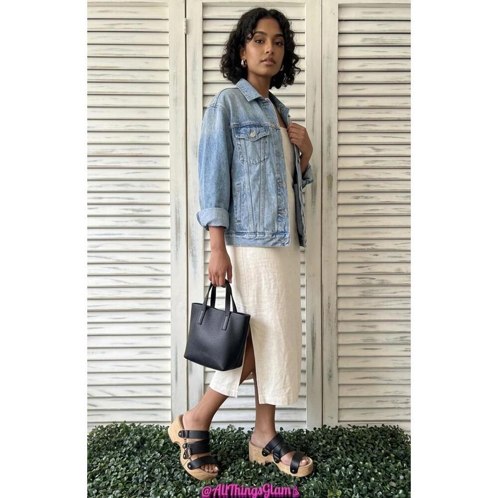 Free people Virgo strappy clogs Blk Leather Wooden Platform